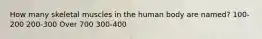 How many skeletal muscles in the human body are named? 100-200 200-300 Over 700 300-400