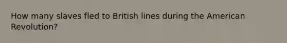 How many slaves fled to British lines during the American Revolution?