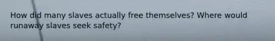 How did many slaves actually free themselves? Where would runaway slaves seek safety?