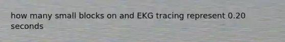 how many small blocks on and EKG tracing represent 0.20 seconds