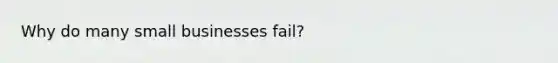 Why do many small businesses fail?