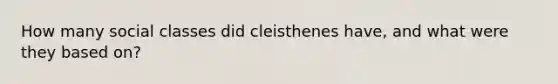 How many social classes did cleisthenes have, and what were they based on?