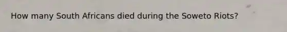 How many South Africans died during the Soweto Riots?