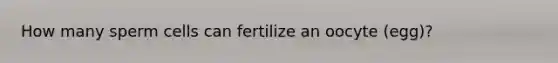 How many sperm cells can fertilize an oocyte (egg)?