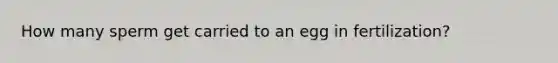 How many sperm get carried to an egg in fertilization?