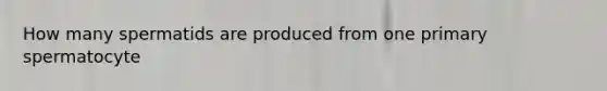 How many spermatids are produced from one primary spermatocyte