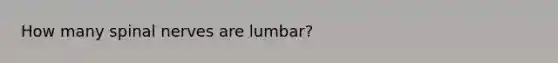 How many spinal nerves are lumbar?