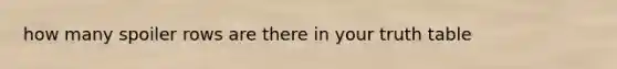 how many spoiler rows are there in your truth table