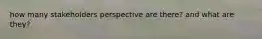 how many stakeholders perspective are there? and what are they?