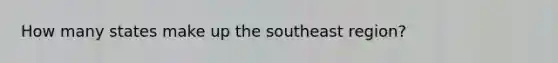 How many states make up the southeast region?