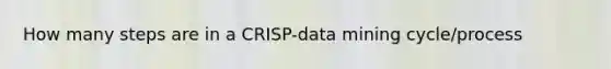 How many steps are in a CRISP-data mining cycle/process