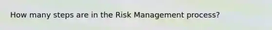 How many steps are in the Risk Management process?