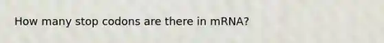 How many stop codons are there in mRNA?