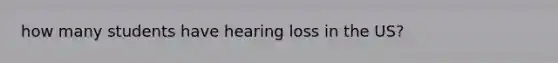 how many students have hearing loss in the US?