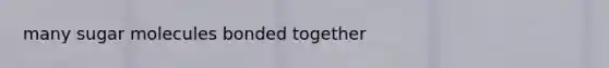 many sugar molecules bonded together