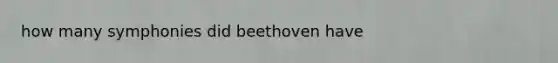 how many symphonies did beethoven have