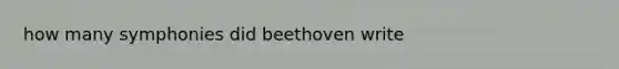 how many symphonies did beethoven write