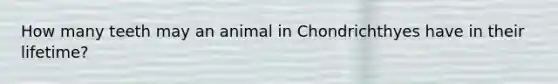 How many teeth may an animal in Chondrichthyes have in their lifetime?