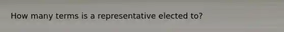 How many terms is a representative elected to?