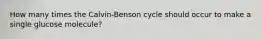 How many times the Calvin-Benson cycle should occur to make a single glucose molecule?