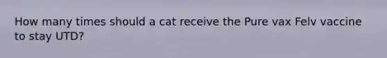 How many times should a cat receive the Pure vax Felv vaccine to stay UTD?