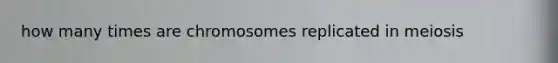 how many times are chromosomes replicated in meiosis