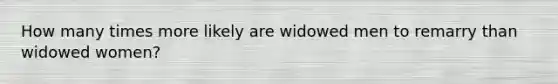 How many times more likely are widowed men to remarry than widowed women?