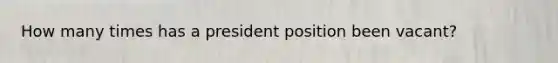 How many times has a president position been vacant?