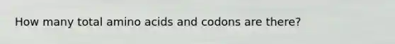 How many total amino acids and codons are there?