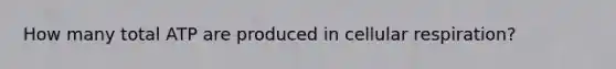 How many total ATP are produced in cellular respiration?
