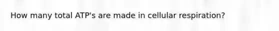 How many total ATP's are made in cellular respiration?