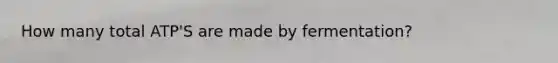 How many total ATP'S are made by fermentation?