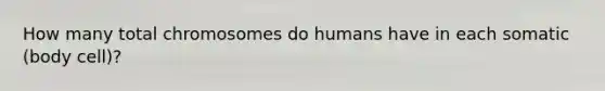 How many total chromosomes do humans have in each somatic (body cell)?