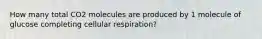 How many total CO2 molecules are produced by 1 molecule of glucose completing cellular respiration?