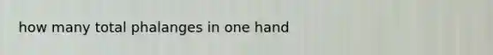 how many total phalanges in one hand