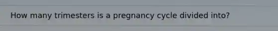 How many trimesters is a pregnancy cycle divided into?