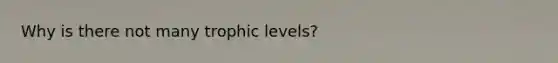 Why is there not many trophic levels?