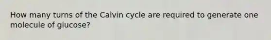 How many turns of the Calvin cycle are required to generate one molecule of glucose?