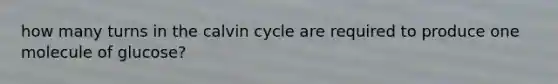 how many turns in the calvin cycle are required to produce one molecule of glucose?