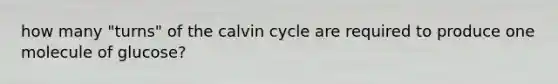 how many "turns" of the calvin cycle are required to produce one molecule of glucose?