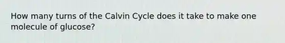 How many turns of the Calvin Cycle does it take to make one molecule of glucose?