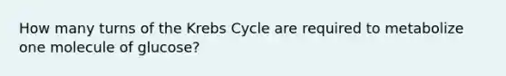 How many turns of the Krebs Cycle are required to metabolize one molecule of glucose?