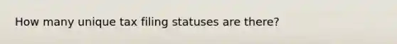 How many unique tax filing statuses are there?