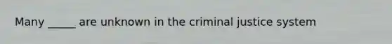 Many _____ are unknown in the criminal justice system