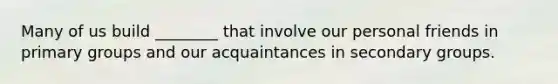 Many of us build ________ that involve our personal friends in primary groups and our acquaintances in secondary groups.