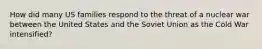 How did many US families respond to the threat of a nuclear war between the United States and the Soviet Union as the Cold War intensified?