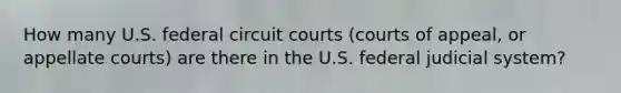 How many U.S. federal circuit courts (courts of appeal, or appellate courts) are there in the U.S. federal judicial system?