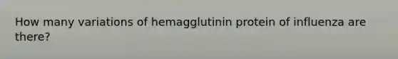 How many variations of hemagglutinin protein of influenza are there?