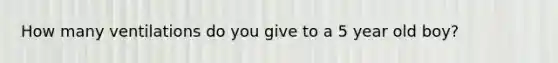 How many ventilations do you give to a 5 year old boy?
