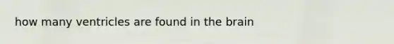 how many ventricles are found in the brain